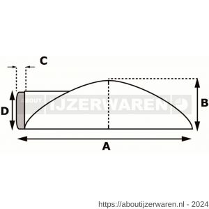 Dulimex DX DST V ZB 85SF deurstopper 85x26 mm vloermodel met antraciet zijbuffer RVS - W30202620 - afbeelding 2