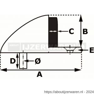 Dulimex DX DST V ZB 45SF deurstopper 45x25 mm vloermodel met zwarte zijbuffer inliggend RVS - W30202618 - afbeelding 2