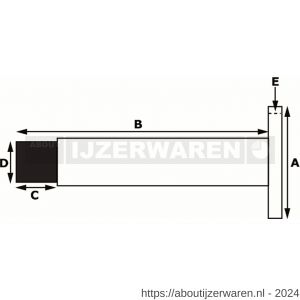 Dulimex DX DST W VB 50SF deurstopper 50x86 mm wandmodel met vlakke bovenkant RVS - W30202615 - afbeelding 2