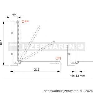 Justor DVP 180 SE deursluiter met pen zwaarte instelbaar voor buiten 40 kg zilver - W30204917 - afbeelding 2