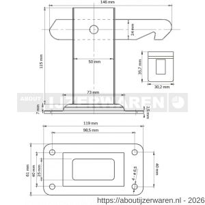 Dulimex DX DVZ HD V BE deurvastzetter heavy duty inclusief opvangoog vloermodel staal - W30205012 - afbeelding 2