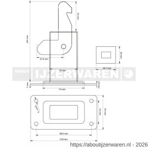 Dulimex DX DVZ HD W BE deurvastzetter heavy duty inclusief opvangoog wandmodel staal - W30205013 - afbeelding 2