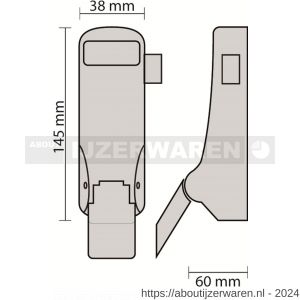 Dulimex DX PO 501P EB RZ anti-paniekpushpad 501P enkele deur 1-puntssluiting zijsluitend rood-zwart - W30202466 - afbeelding 2