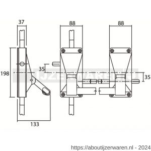 Dulimex DX PO 702 EB DX anti-paniekstang Heavy Duty DX 702 enkele deur 2-puntssluiting inbraakwerend voor houten deuren antraciet grijs - W30202139 - afbeelding 2