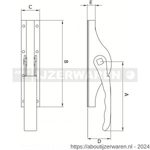 Deni ESPOMP 13 pompespagnolet met geleiders zonder sluitplaten en stang 13 mm staal verzinkt 4013 2000 33 - W30203624 - afbeelding 2