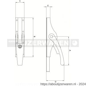 Deni ESPOMP 13 CIL pompespagnolet afsluitbaar gelijksluitend met geleiders zonder sluitplaten en stang 13 mm staal verzinkt 4014 1301 00 - W30203626 - afbeelding 2