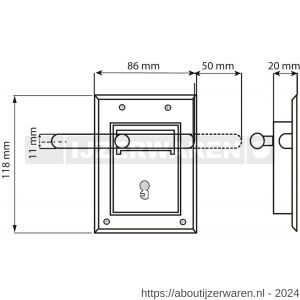 Dulimex DX KBG 070B opleg-grendelslot links en rechts bruikbaar met sluitbeugel 2 sleutels staal verzinkt - W30202004 - afbeelding 2