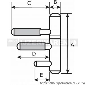 Dulimex DX HPL12705024-0 inboorpaumelle diameter 12 mm zwarte nylon ring voor metalen deuren en kozijnen staal vernikkeld - W30201668 - afbeelding 1