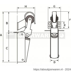 Justor DRV 1V SS deuropvanger Justor FR 1G zwaarte 1 zonder haak instelbare sluitsnelheid RVS - W30202167 - afbeelding 2