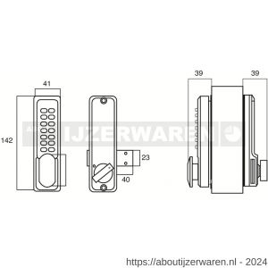 Dulimex DX KNSV-1150 SCP mechanisch codeslot met opbouw nachtschoot zeer eenvoudig herprogrammeerbaar satijn verchroomd - W30203970 - afbeelding 2