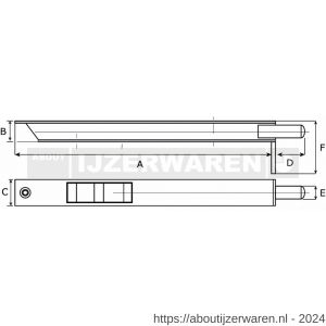 Dulimex DX KSB 22525 SCP bascule kantschuif 7550 SCP 225x25x21 mm facetrand aluminium mat verchroomd - W30202477 - afbeelding 2