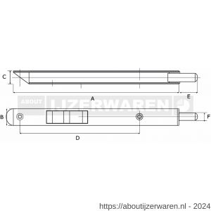 Dulimex DX KSP-40017RNI pijpkantschuif type 884 400x17x12 mm afgeschuind rond staal vernikkeld - W30202576 - afbeelding 2