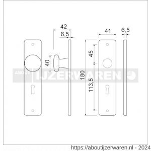 Ami KS WC 863 AF kortschild type 180/41 RH voor WC badkamerslot WC 8/63 F1 finish - W30204619 - afbeelding 2