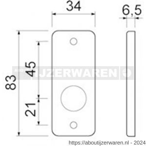 Ami RZ PC AF afdekrozet PC recht type 4 RH 1 stuk F1 finish - W30204628 - afbeelding 2