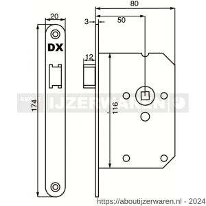 Dulimex DX LSG-50-LSWE loopslot doornmaat 50 mm ronde voorplaat wit exclusief sluitplaat - W30203125 - afbeelding 2