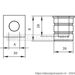 Deni POT 10 sluitpot 10 mm instort model voor pompespagnolet stangen 5841 0010 90 - W30203635 - afbeelding 2