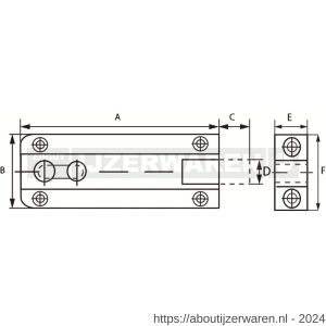 Dulimex DX PS 680B profielschuif vlak model 25x80 mm messing vernikkeld - W30203761 - afbeelding 2