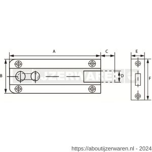 Dulimex DX PSB 661B profielschuif met bocht 25x60 mm messing gepolijst - W30203952 - afbeelding 2