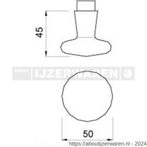 Ami DKN 160 40 AF deurknopset type 160/50 deurdikte 40 mm F1 finish - W30204590 - afbeelding 2