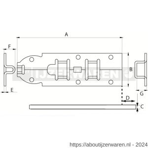 Dulimex DX SG 100BV plaatschuif 35x100 mm schootdikte 4 mm vlak model staal verzinkt - W30202586 - afbeelding 2