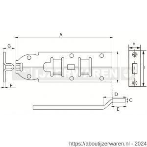 Dulimex DX SGB 100BV plaatschuif 35x100 mm schootdikte 4 mm met bocht staal verzinkt - W30202590 - afbeelding 2