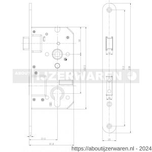 Dulimex DX DNSV-PC72RO veiligheidsinsteekslot SKG** doornmaat 50 mm PC 72 ronde voorplaat RVS - W30204903 - afbeelding 1