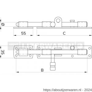 IBFM HSG 420V hangslotgrendel verticaal diameter 16 mm 420 mm verzinkt - W30204928 - afbeelding 2