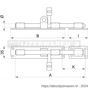 IBFM HSG 250H hangslotgrendel diameter 12 mm horizontaal 250 mm verzinkt - W30204932 - afbeelding 2