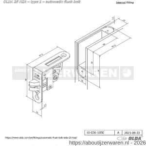 Olda 26 HZA T1 SS automatische kantschuif type 26 HZA type 1 hoek model RVS voor stalen-aluminium deuren - W30205063 - afbeelding 2