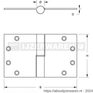 Dulimex DX H178125892125 kogelstiftpaumelle rechte hoeken 89x125 mm rechts staal verzinkt SKG*** - W30204883 - afbeelding 2