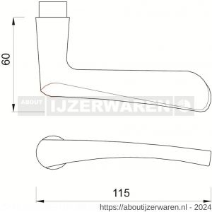 Ami DKR 336 40 AF deurkrukset type 336 deurdikte 40 mm F1 finish - W30204607 - afbeelding 2