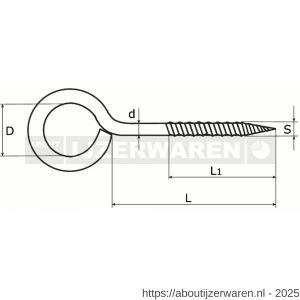Dulimex DX 391-4020E schroefoog houtdraad 5.25x40x20 mm verzinkt - W30200777 - afbeelding 2