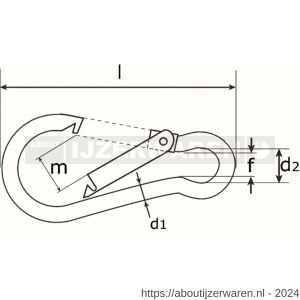 Dulimex DX KAH C 10010ZL karabijnhaak C-DIN 5299 100x10 mm verzinkt per stuk gelabeld - W30200460 - afbeelding 2