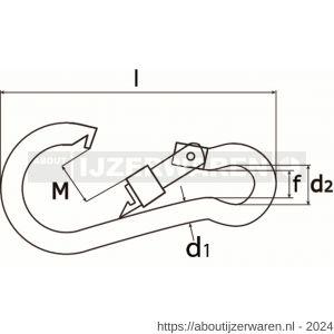 Dulimex DX 245-09S karabijnhaak met schroef C-DIN 5299 90x9 mm verzinkt - W30200466 - afbeelding 2