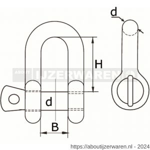 Dulimex DX 500-06E D-sluiting handelsuitvoering 6 mm verzinkt - W30203856 - afbeelding 2