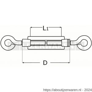 Dulimex DX 800-10B spanschroef handelsuitvoering oog-oog 10x120 mm verzinkt - W30201160 - afbeelding 2