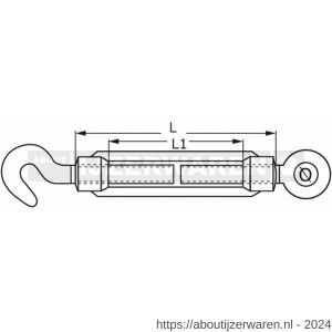 Dulimex DX 1480-30A spanschroef DIN 1480 haak-oog 30 mm verzinkt - W30201109 - afbeelding 2