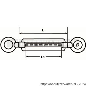 Dulimex DX 1480-12B spanschroef DIN 1480 oog-oog 12 mm verzinkt - W30201139 - afbeelding 2