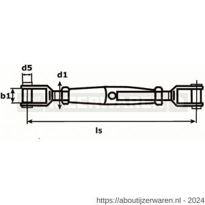 Dulimex DX 931-05IG spanschroef 5 mm gaffel-gaffel RVS AISI 316 - W30201185 - afbeelding 2