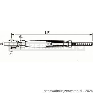 Dulimex 932-1608ITG spanschroef M16-8 mm gaffel-terminal RVS AISI 316 - W30201168 - afbeelding 2