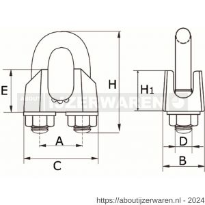 Dulimex DX 400-30E staaldraadklem type 741 30 mm verzinkt - W30200989 - afbeelding 2