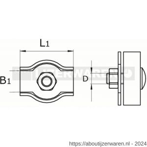 Dulimex DX 921-08I staaldraadklem simplex 8 mm RVS AISI 316 - W30200972 - afbeelding 2