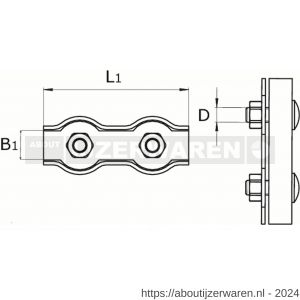 Dulimex DX 922-03I staaldraadklem duplex 3 mm RVS AISI 316 - W30200956 - afbeelding 2