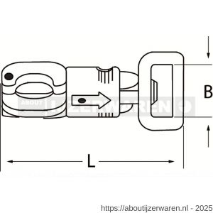 Dulimex DX 1002M-22 paniekhaak 22 mm-7/8 inch draaibaar oog zamac vernikkeld - W30200500 - afbeelding 2