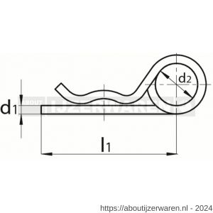 Dulimex DX 320-02E borgveer dubbel 2 mm verzinkt - W30200391 - afbeelding 2