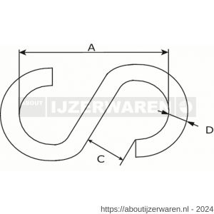 Dulimex DX SHAK 06ZL S-haak 6 mm verzinkt per stuk gelabeld - W30201358 - afbeelding 2