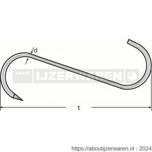 Dulimex DX 225-160T vleeshaak 5.8x160 mm vertind - W30200530 - afbeelding 2