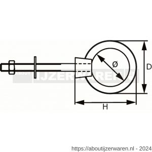 Dulimex DX 598-06080I oogbout 6x80 mm RVS AISI 316 - W30200008 - afbeelding 2