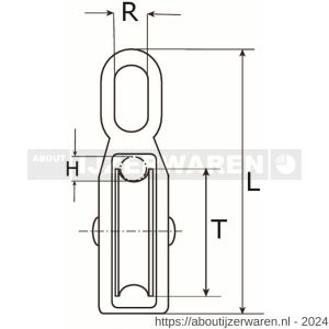 Dulimex DX 951-09E katrol met nylon wiel 10x40 mm verzinkt - W30201203 - afbeelding 2