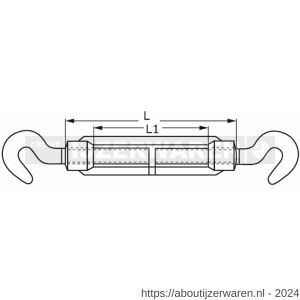 Dulimex DX 1480-12C spanschroef DIN 1480 haak-haak 12 mm verzinkt - W30201085 - afbeelding 2